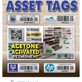 Acetone Activated Aluminum Asset Tags