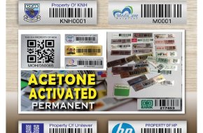 Acetone Activated Aluminum Asset Tags